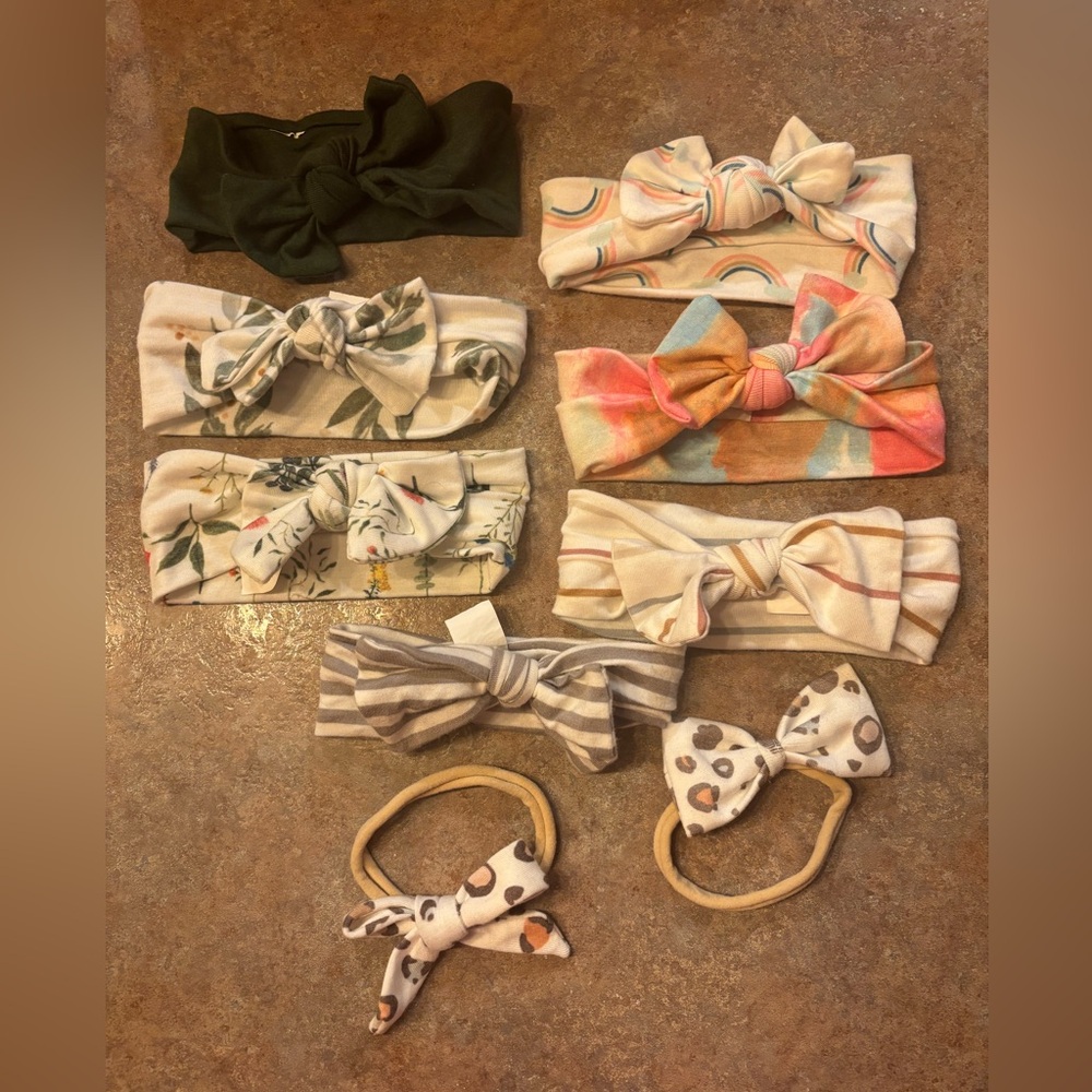 Copper Pearl soft & stretchy baby/toddler headband bows